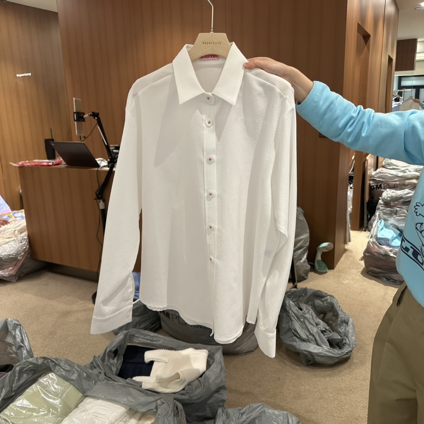 REPERTORY韓國代購女士新品時尚25春夏職業真品襯衫蕾絲衫刺繡REPERTORY襯衫/蕾絲衫圖色1