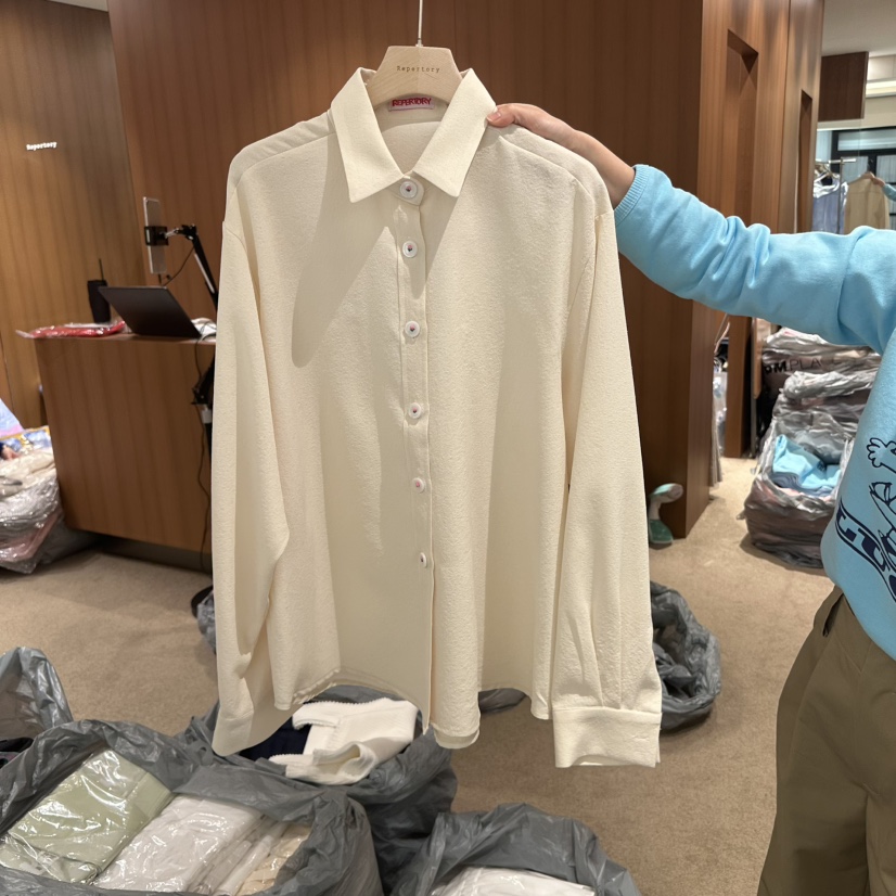 REPERTORY韓國代購女士新品時尚25春夏職業真品襯衫蕾絲衫刺繡REPERTORY襯衫/蕾絲衫圖色2