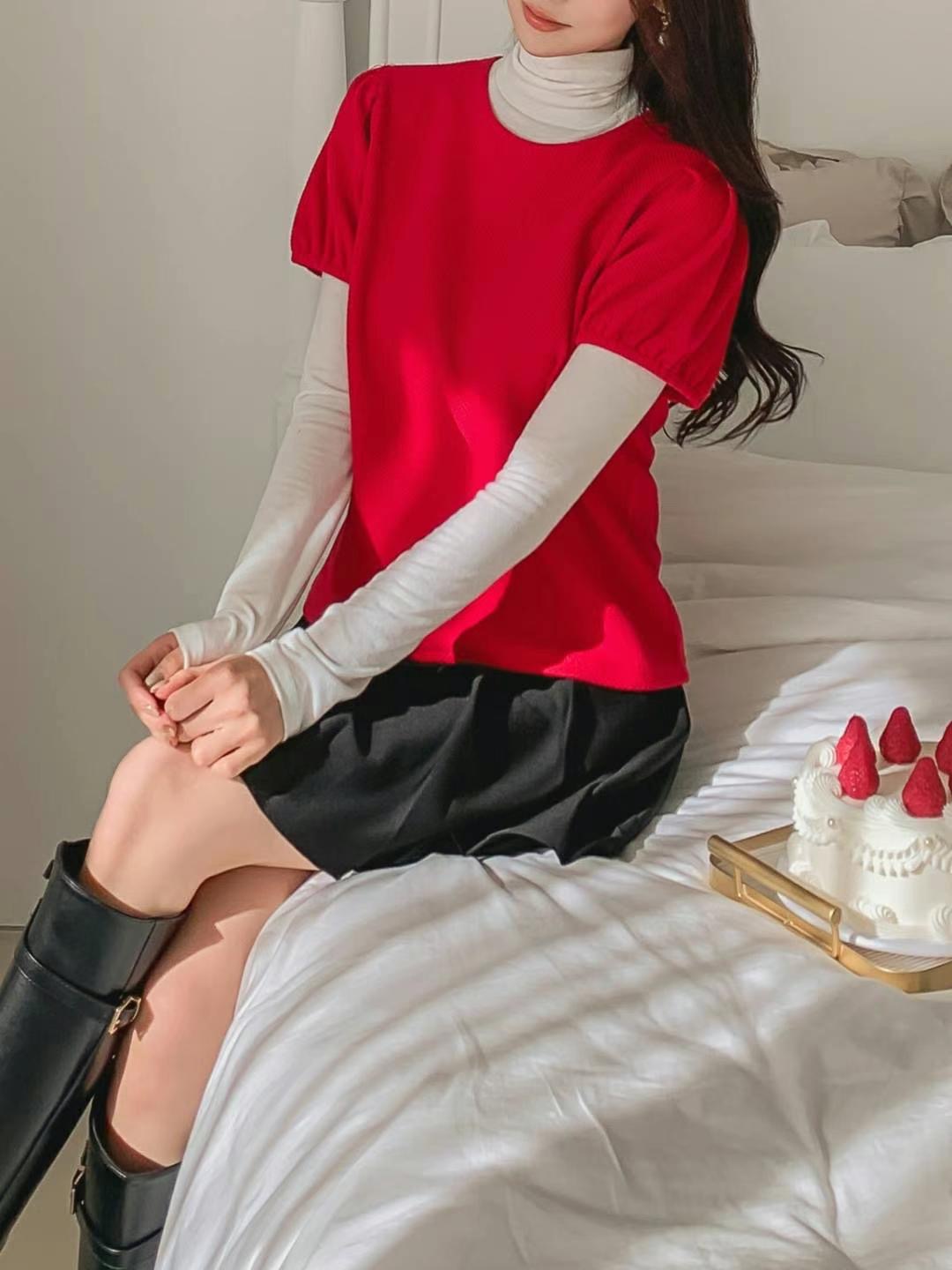 KKANNJUU韓國直郵東大門實拍女裝新款真品休閑時尚襯衫蕾絲衫KKAMJUU襯衫/蕾絲衫