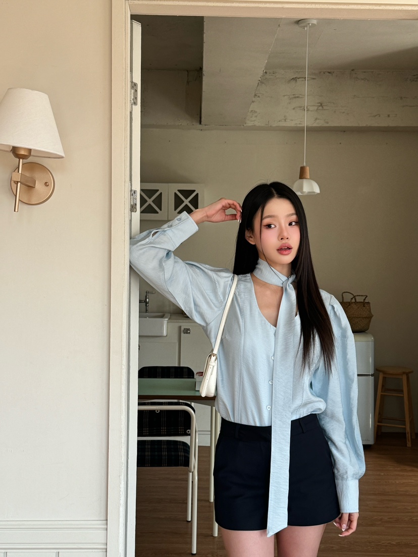 FOUREIGHT韓國直郵女裝新款熱賣推薦時尚人氣襯衫蕾絲衫寬松FOUR EIGHT襯衫/蕾絲衫