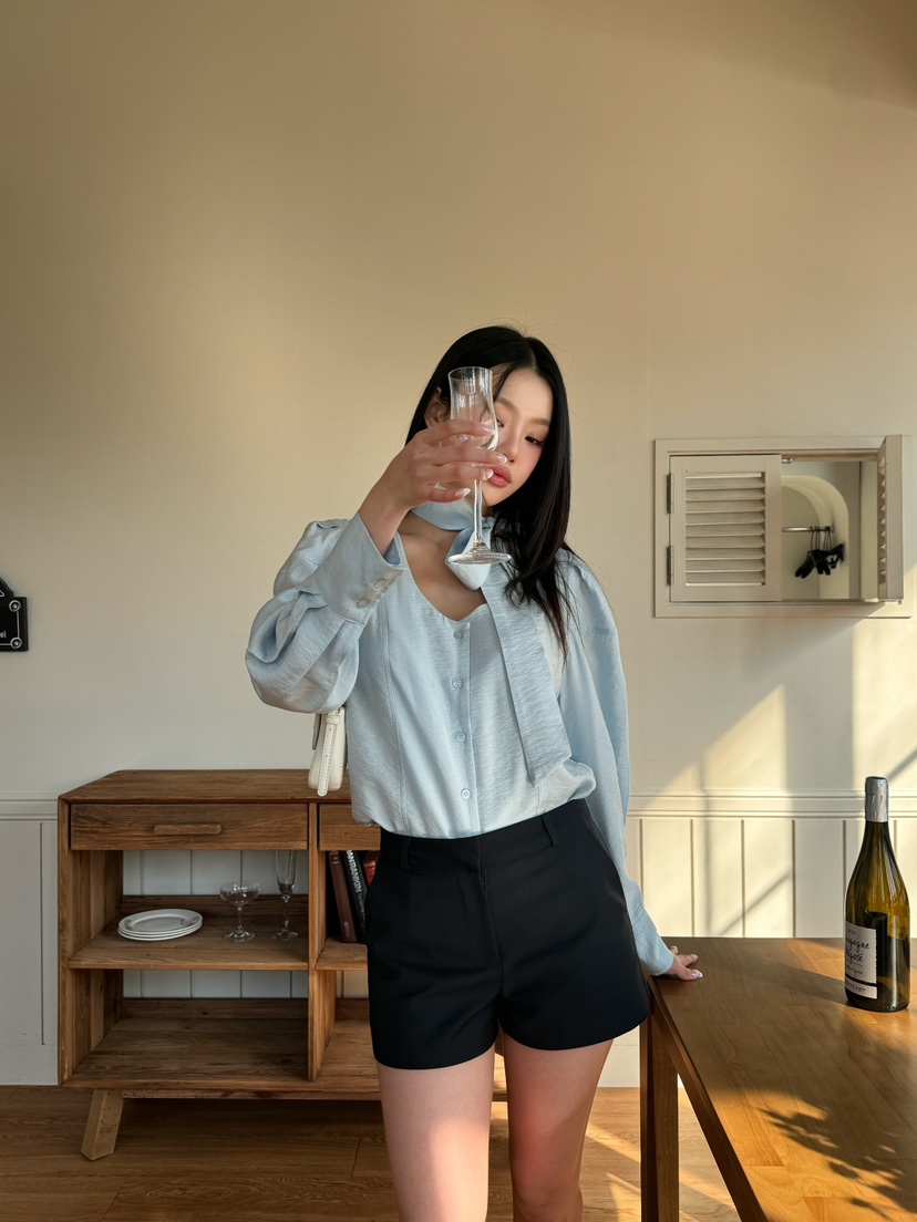 FOUREIGHT韓國直郵女裝新款熱賣推薦時尚人氣襯衫蕾絲衫寬松FOUR EIGHT襯衫/蕾絲衫