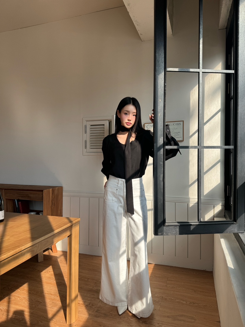 FOUREIGHT韓國直郵女裝新款熱賣推薦時尚人氣襯衫蕾絲衫寬松FOUR EIGHT襯衫/蕾絲衫