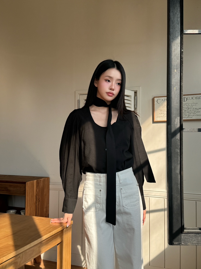 FOUREIGHT韓國直郵女裝新款熱賣推薦時尚人氣襯衫蕾絲衫寬松FOUR EIGHT襯衫/蕾絲衫