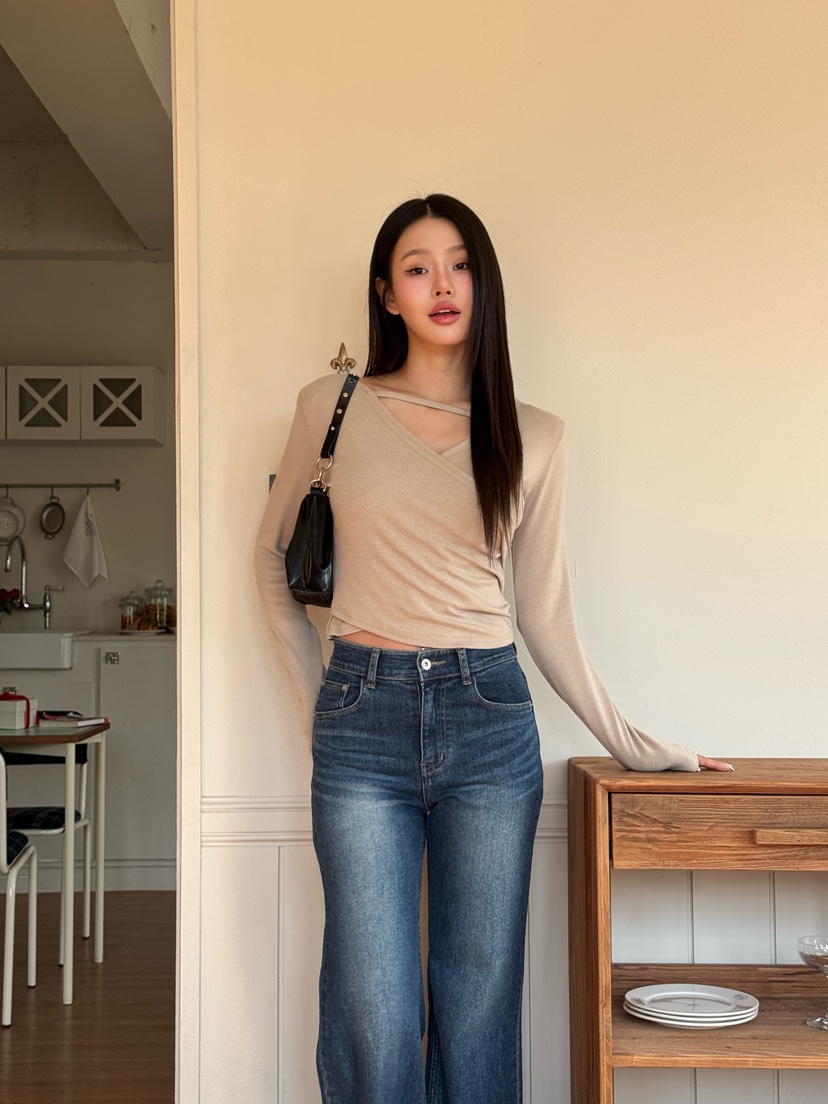 FOUREIGHT韓國直郵女裝新品推薦真品時尚休閑職業熱賣牛仔褲FOUR EIGHT牛仔褲