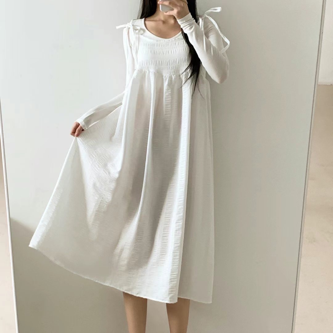 WOO SUNG韓國直郵女裝新品熱賣真品休閑25春夏時尚連衣裙長款WOO SUNG連衣裙圖色1
