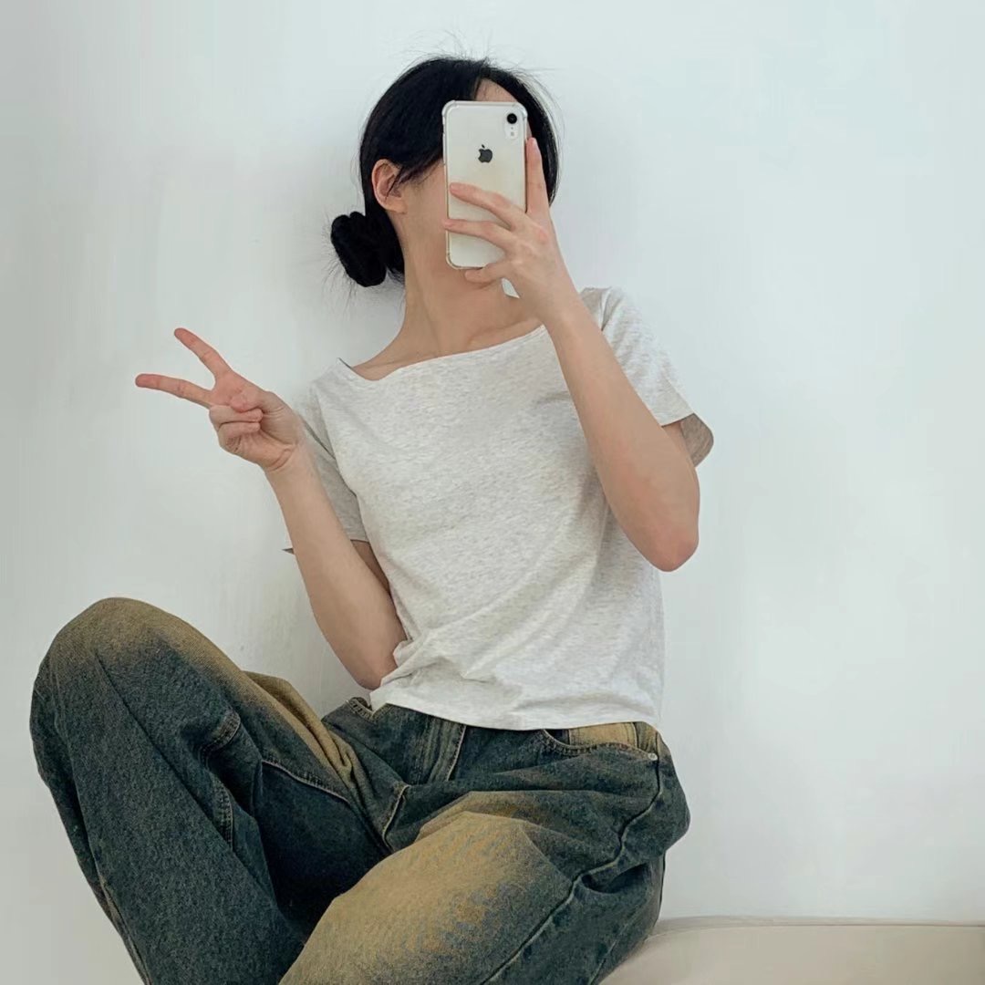WOO SUNG韓國直郵女裝新款推薦人氣25春夏熱賣時尚T恤莫代爾WOO SUNGT恤