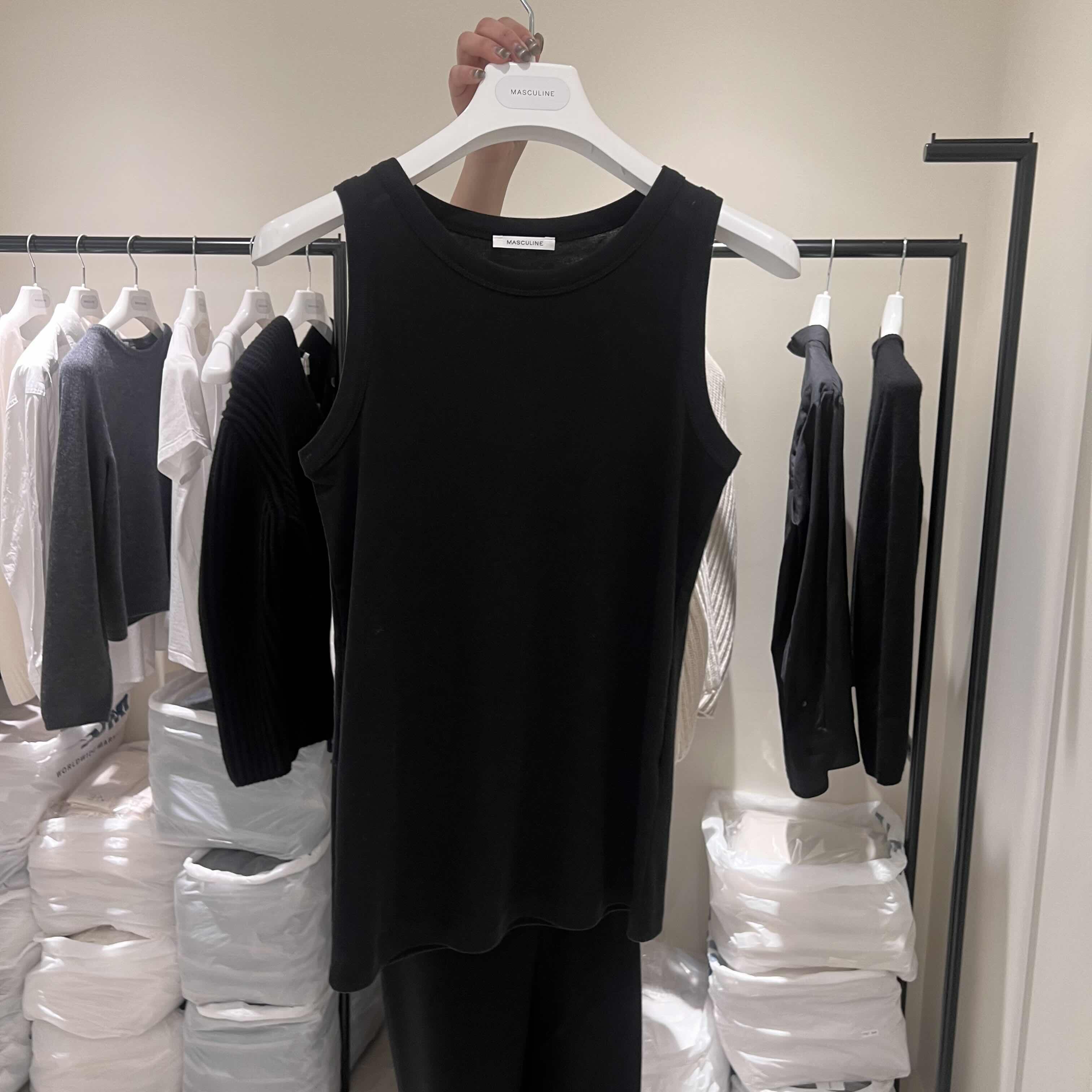 MASCULINE直郵韓國代購女裝新款推薦25春夏熱賣吊帶背心羅紋MASCULINE吊帶/背心圖色2