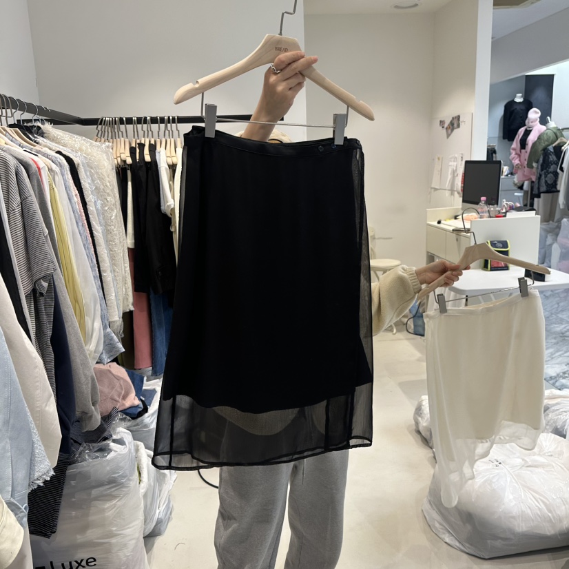 BREAD韓國直郵東大門實拍女裝新品25春夏職業休閑半身裙中短裙BREAD半身裙/中短裙圖色2