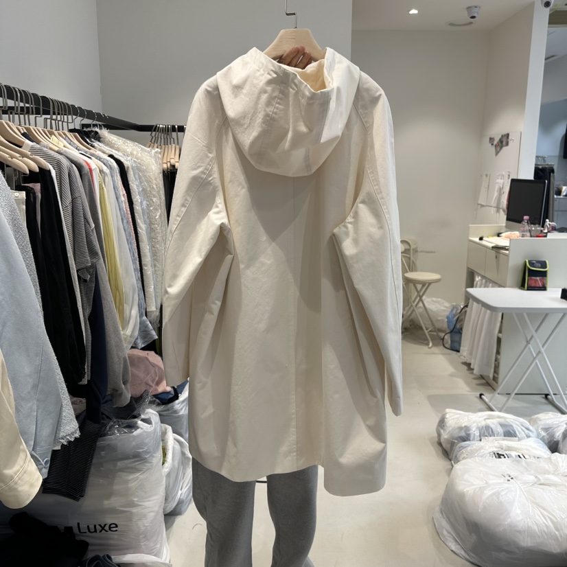 BREAD直郵韓國代購女裝新品時尚休閑職業25春夏長款風衣連帽BREAD長款風衣