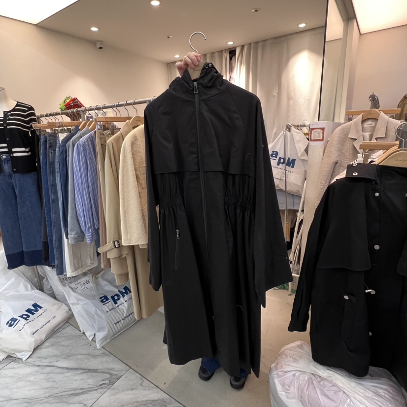 AFTERGLOW韓國直郵東大門代購女裝新品職業推薦休閑長款風衣AFTERGLOW長款風衣圖色2