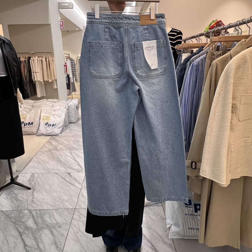 AFTERGLOW韓國直郵東大門實拍女裝新款25春夏真品牛仔褲長款AFTERGLOW牛仔褲