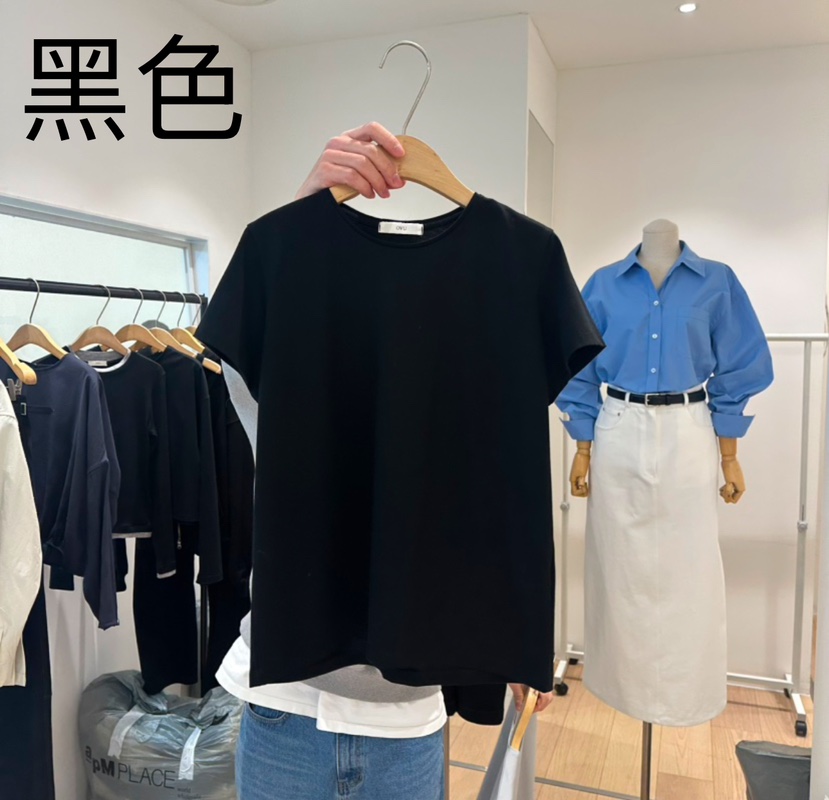 OVU韓國直郵東大門實拍女裝新品推薦真品職業25春夏休閑T恤OVUT恤圖色2