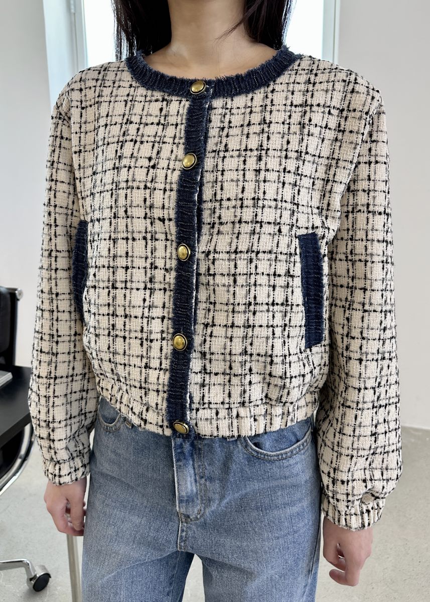 CLASSY-O韓國代購女士新品休閑25春夏人氣推薦職業夾克粗花呢CLASSY-O夾克