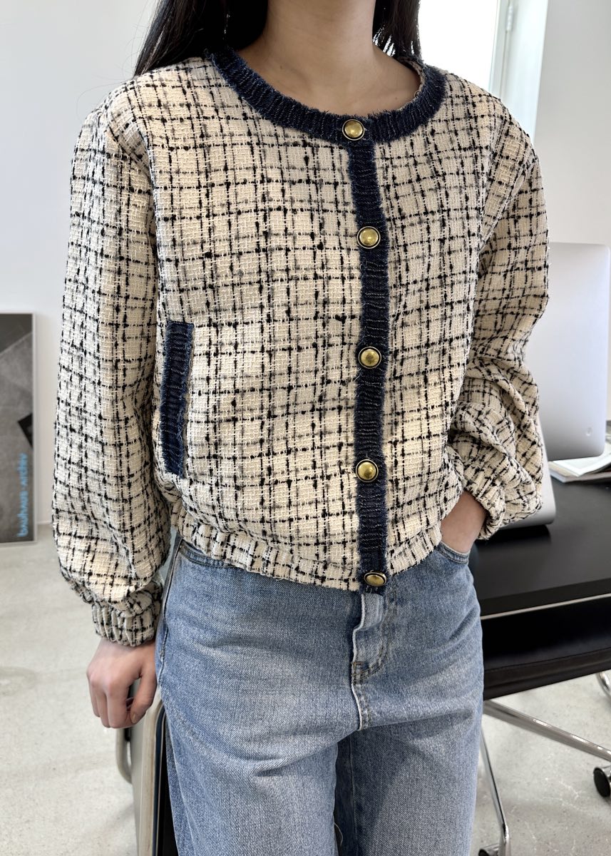 CLASSY-O韓國代購女士新品休閑25春夏人氣推薦職業夾克粗花呢CLASSY-O夾克