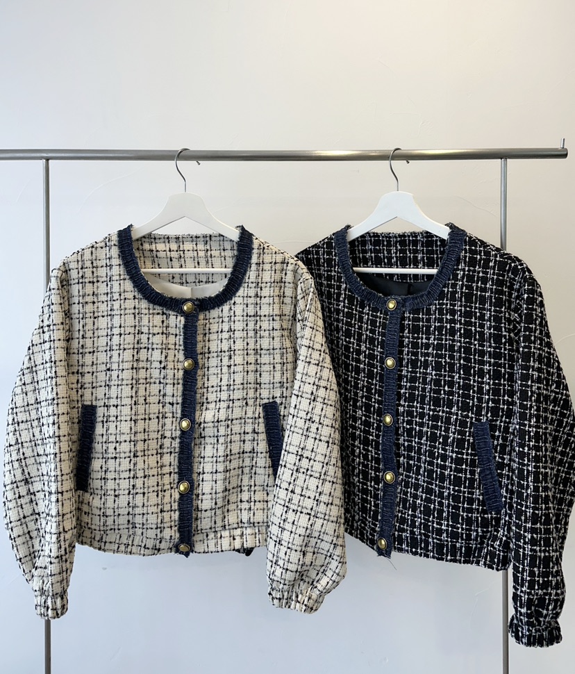 CLASSY-O韓國代購女士新品休閑25春夏人氣推薦職業夾克粗花呢CLASSY-O夾克圖色2左二色