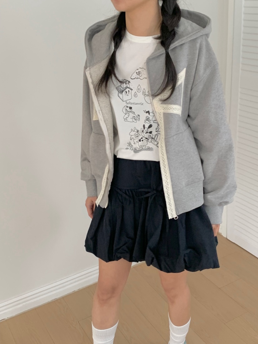 BEFORE SUNRISE東大門實拍女裝新款真品休閑夾克蝴蝶結連帽BEFORE SUNRISE夾克
