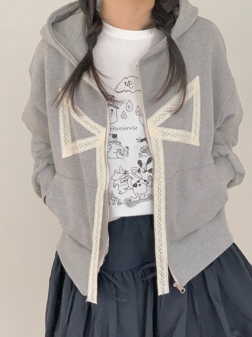 BEFORE SUNRISE東大門實拍女裝新款真品休閑夾克蝴蝶結連帽BEFORE SUNRISE夾克