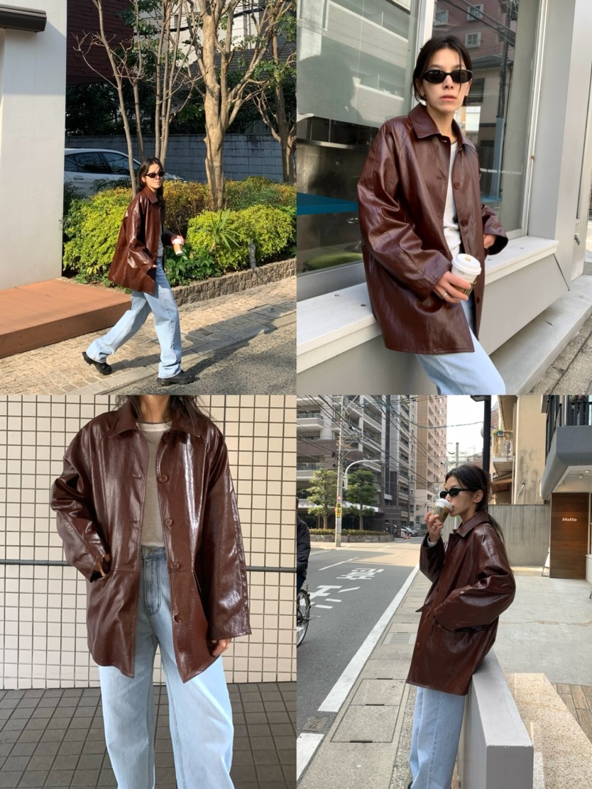 ROMANTICIZE東大門實拍女士新款時尚25春夏休閑夾克生態皮夾克ROMANTICIZE夾克