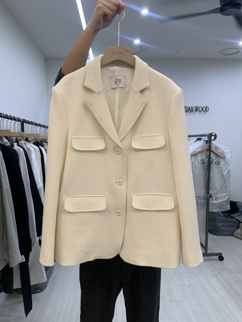CEDARWOOD韓國直郵東大門實拍女裝新款25春夏人氣時尚夾克花呢CEDARWOOD夾克圖色1