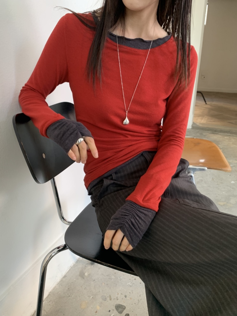 VAARA直郵韓國代購女裝新品時尚職業熱賣25春夏推薦長袖T恤VAARA長袖T恤