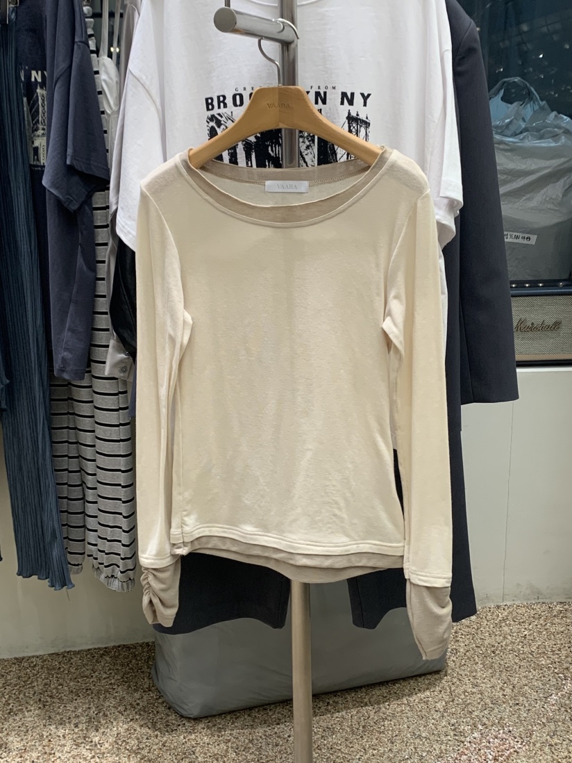 VAARA直郵韓國代購女裝新品時尚職業熱賣25春夏推薦長袖T恤VAARA長袖T恤