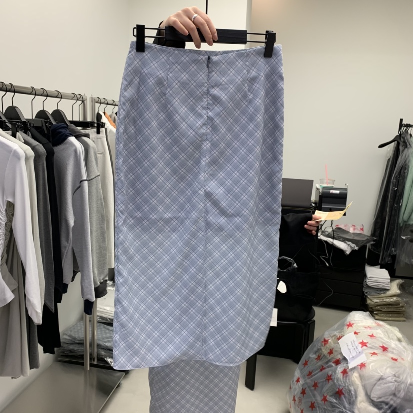 THE WAVE韓國直郵女裝新品推薦25春夏半身裙中短裙格紋半身裙THE WAVE半身裙/中短裙