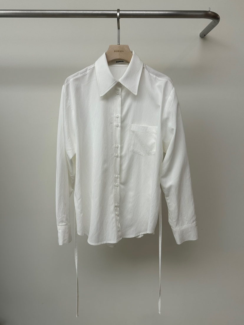 NOPSIS直郵韓國代購女裝新品推薦真品時尚襯衫蕾絲衫含腰繩NOPSIS襯衫/蕾絲衫