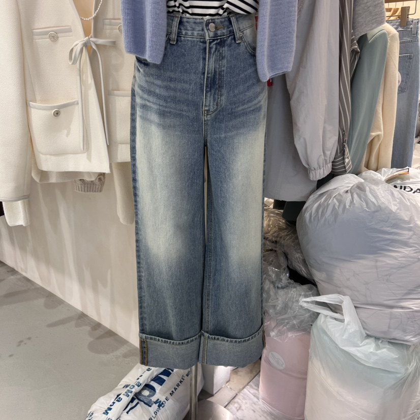 LEAP韓國直郵東大門代購女裝新款休閑職業25春夏人氣牛仔褲NINESQUARED牛仔褲