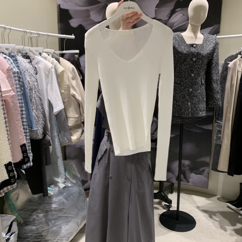 DARKBEIGE韓國代購女士新品真品25春夏時尚推薦休閑職業針織衫DARK BEIGE針織衫
