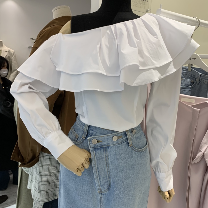 DARKBEIGE韓國直郵女士新品真品時尚人氣休閑推薦襯衫蕾絲衫DARK BEIGE襯衫/蕾絲衫