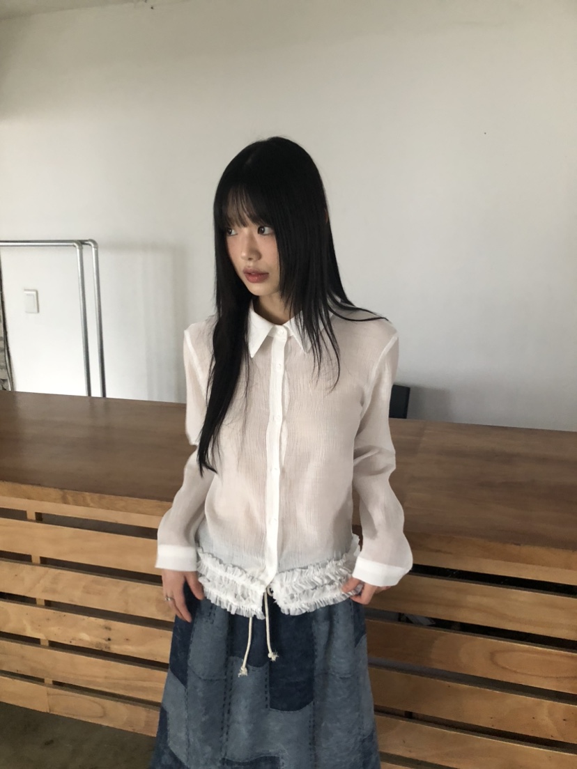 FLASH韓國直郵東大門實拍女裝新款25春夏推薦熱賣襯衫蕾絲衫FLASH襯衫/蕾絲衫