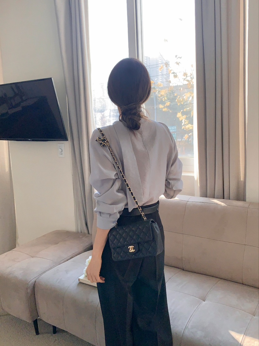 CRONG韓國直郵女裝新品真品休閑時尚25春夏熱賣襯衫蕾絲衫高領CRONG襯衫/蕾絲衫