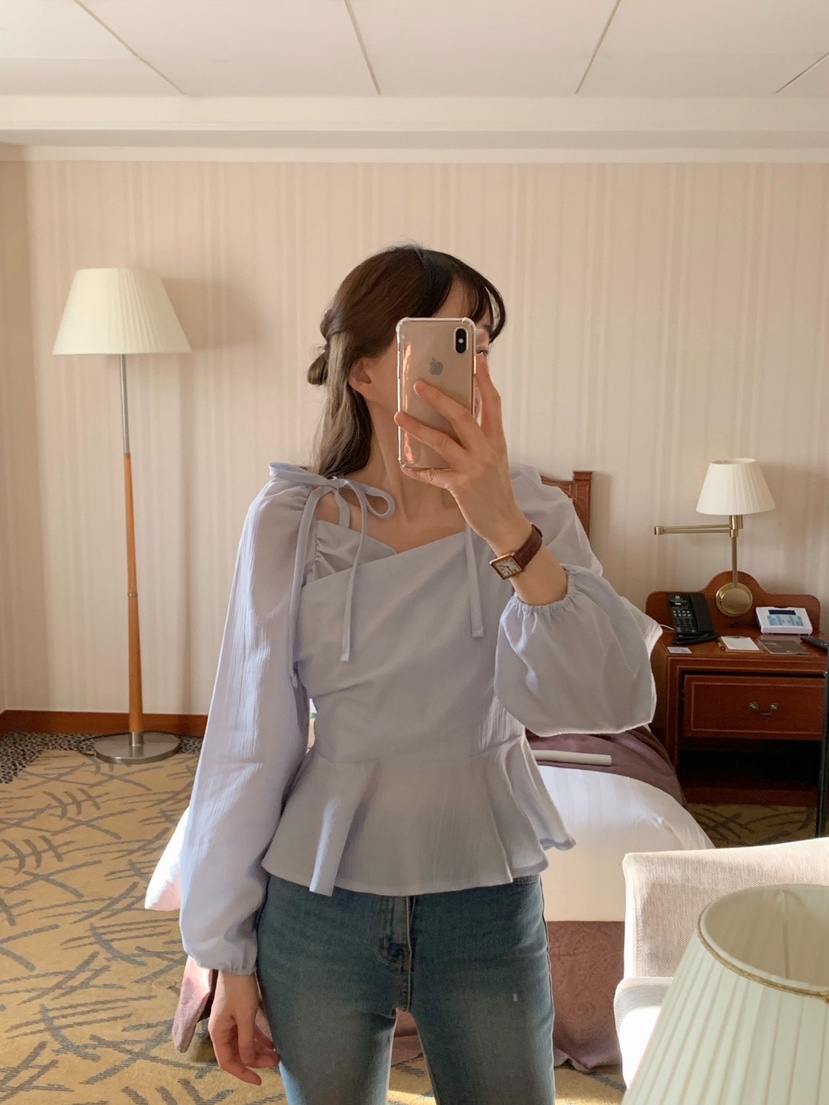 CRONG直郵韓國代購女裝新款休閑真品25春夏職業熱賣襯衫蕾絲衫CRONG襯衫/蕾絲衫