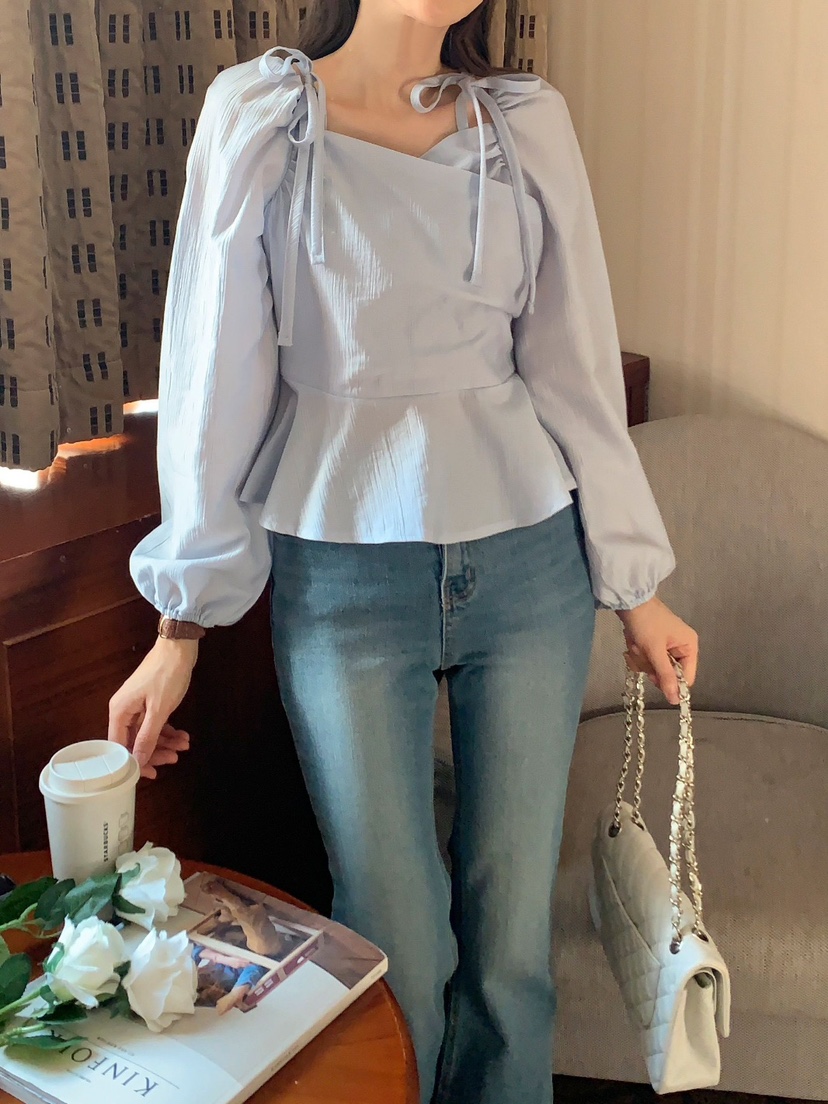 CRONG直郵韓國代購女裝新款休閑真品25春夏職業熱賣襯衫蕾絲衫CRONG襯衫/蕾絲衫