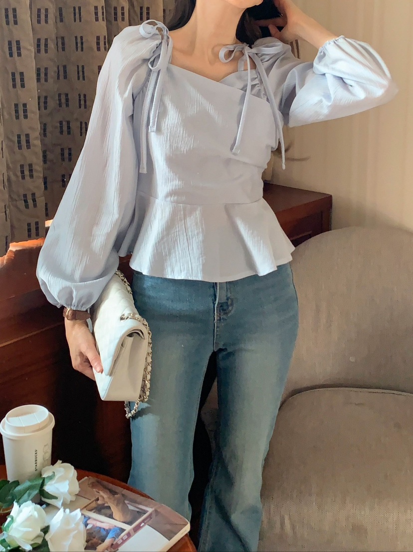 CRONG直郵韓國代購女裝新款休閑真品25春夏職業熱賣襯衫蕾絲衫CRONG襯衫/蕾絲衫