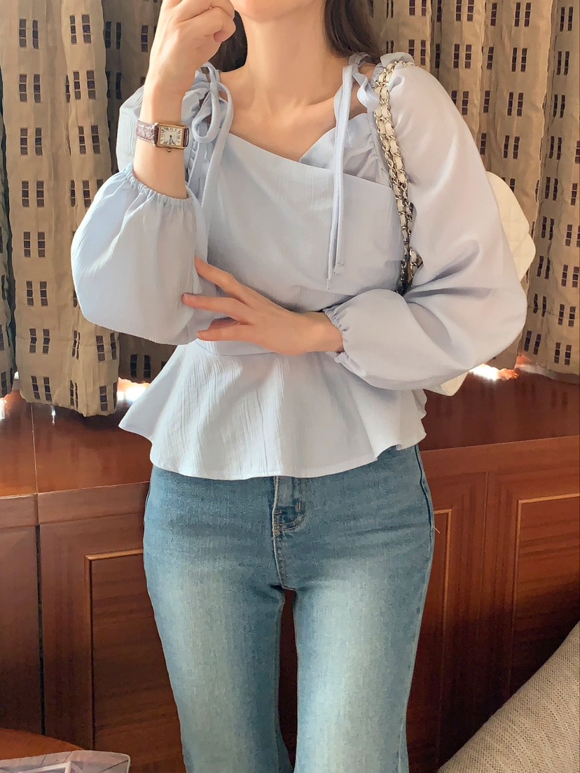 CRONG直郵韓國代購女裝新款休閑真品25春夏職業熱賣襯衫蕾絲衫CRONG襯衫/蕾絲衫