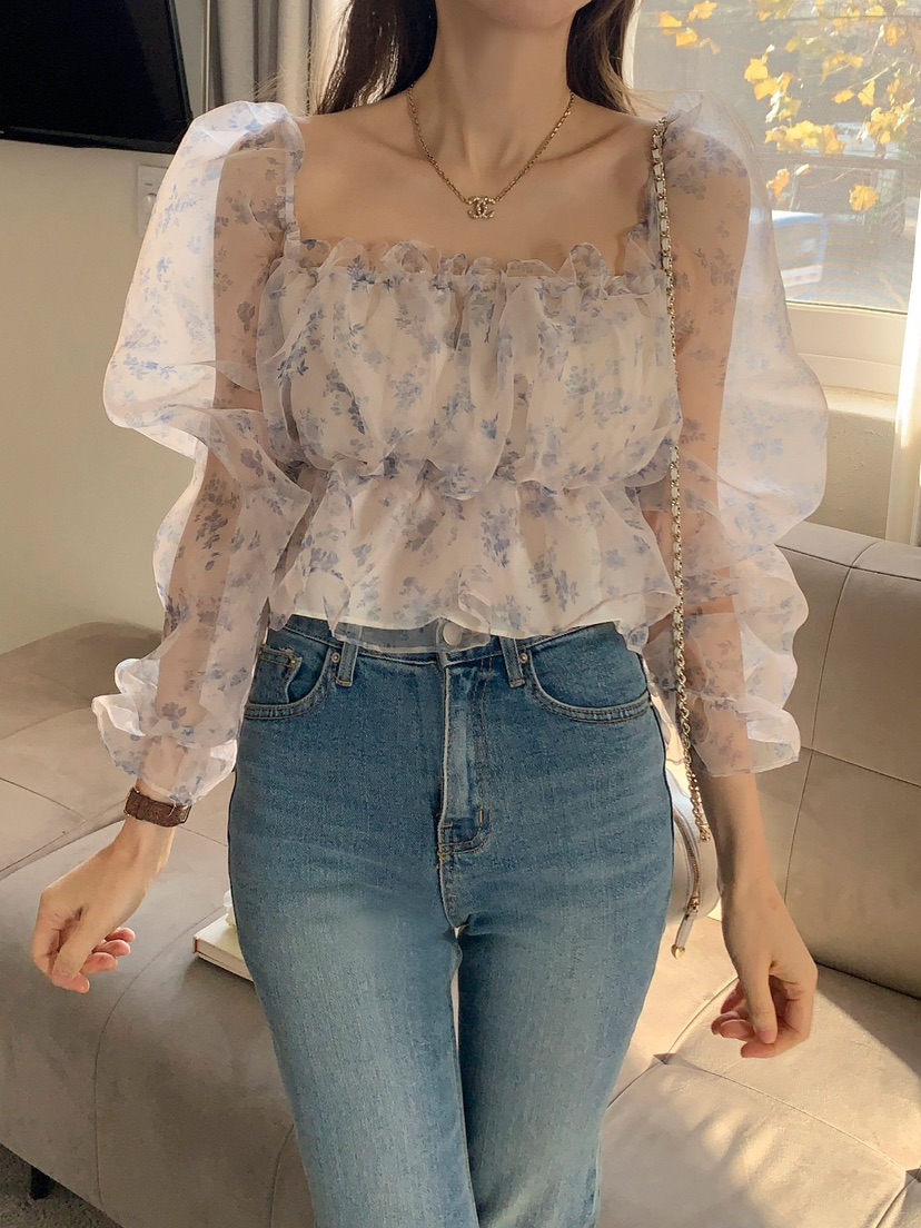 CRONG直郵韓國代購女裝新款熱賣推薦時尚人氣真品襯衫蕾絲衫CRONG襯衫/蕾絲衫