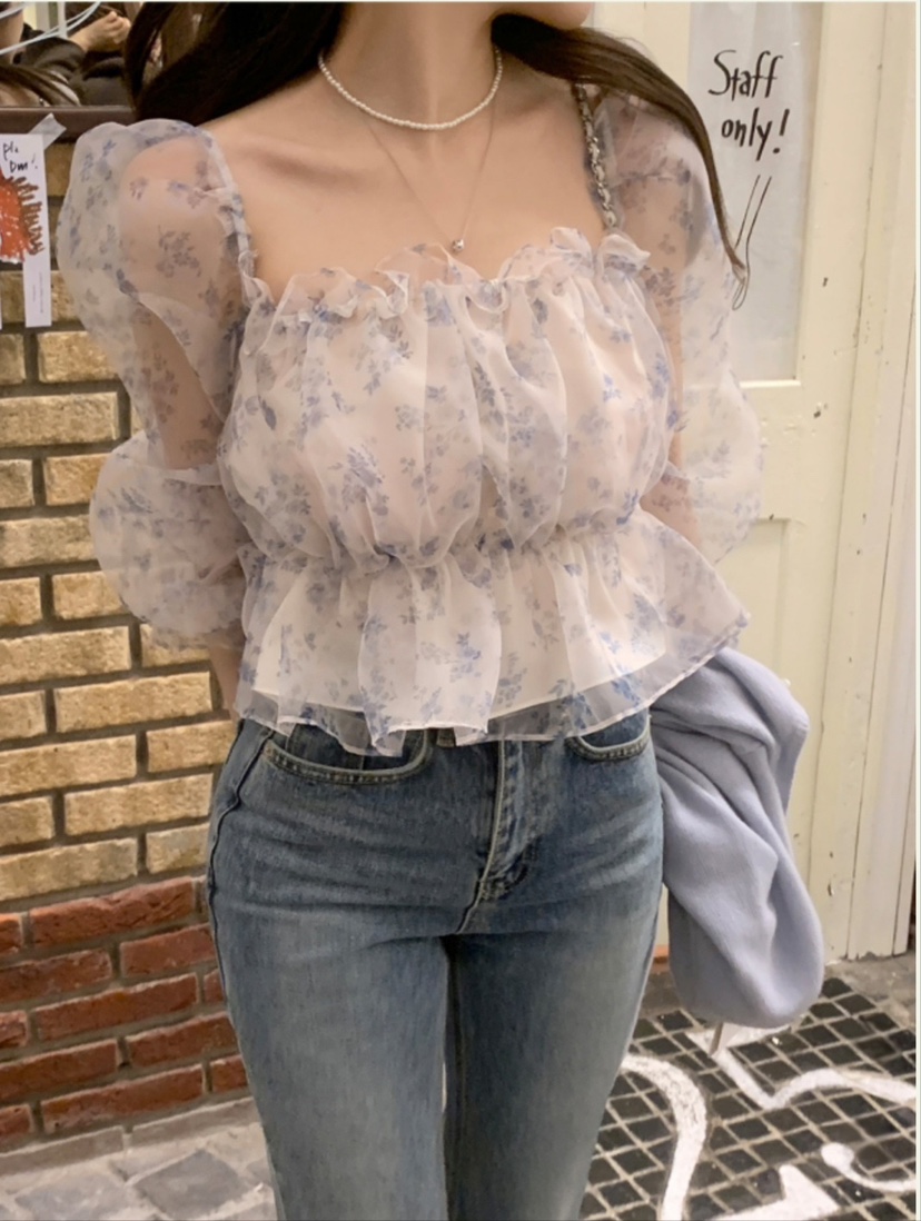 CRONG直郵韓國代購女裝新款熱賣推薦時尚人氣真品襯衫蕾絲衫CRONG襯衫/蕾絲衫