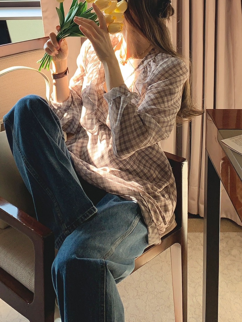 CRONG直郵韓國代購女裝新款人氣真品推薦休閑25春夏連衣裙格紋CRONG連衣裙