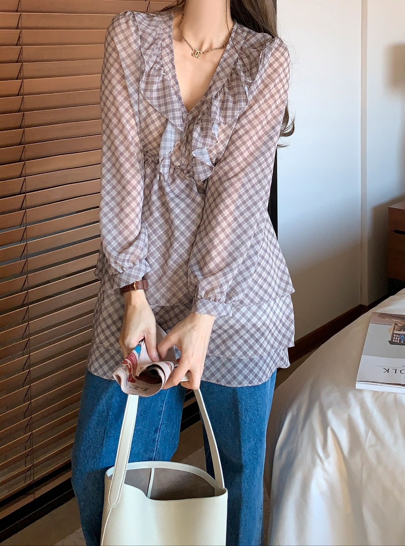 CRONG直郵韓國代購女裝新款人氣真品推薦休閑25春夏連衣裙格紋CRONG連衣裙