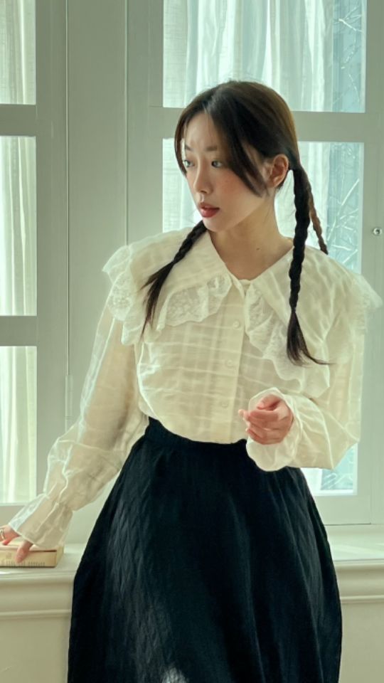 HEY/TO SEWING韓國直郵東大門實拍女裝新款職業襯衫蕾絲衫BY HEY/TO SEWING襯衫/蕾絲衫