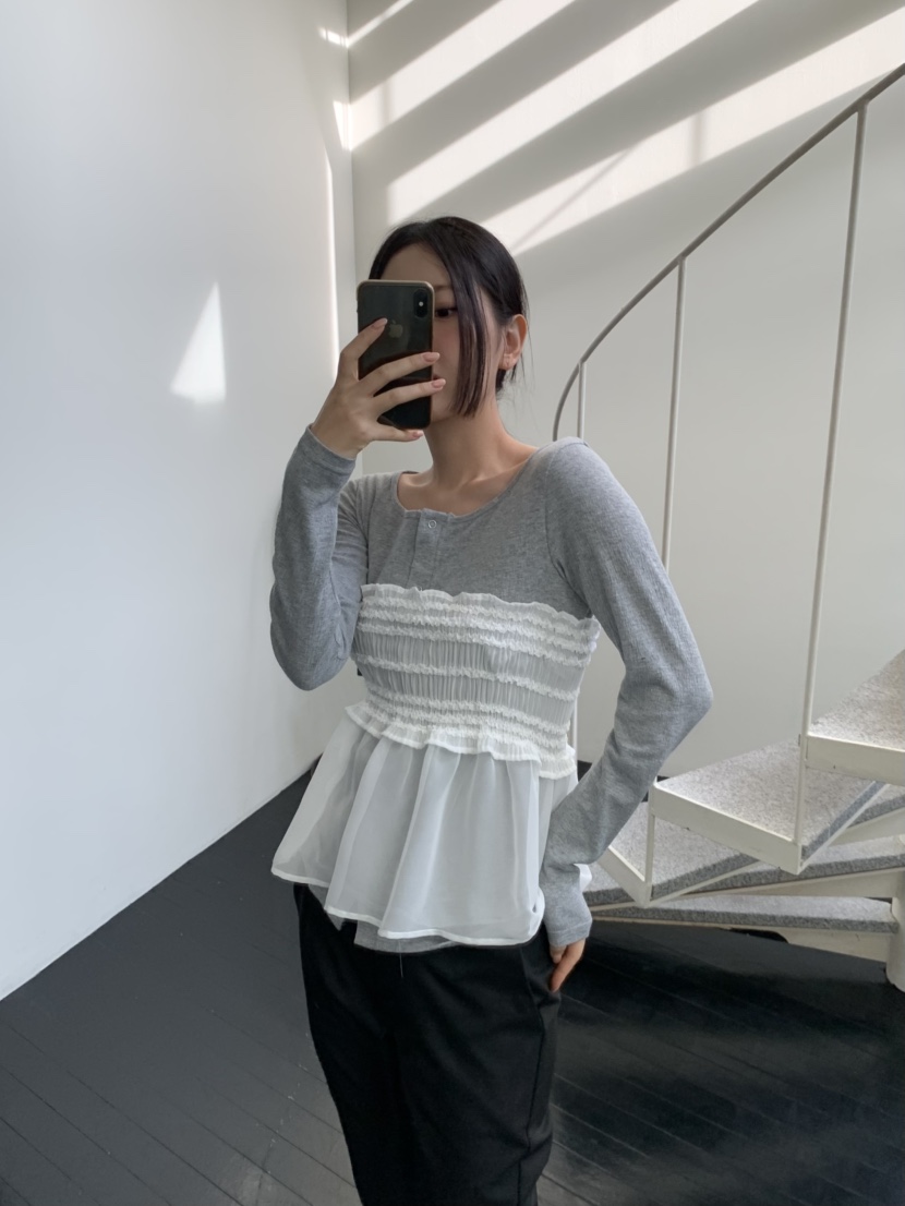 MURMUR韓國直郵東大門實拍女裝新款25春夏職業休閑短裙荷葉邊MURMUR短裙