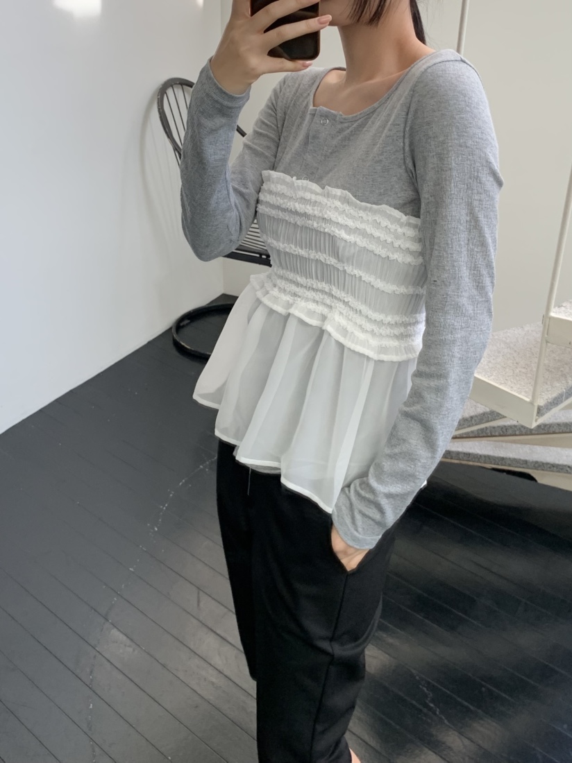 MURMUR韓國直郵東大門實拍女裝新款25春夏職業休閑短裙荷葉邊MURMUR短裙