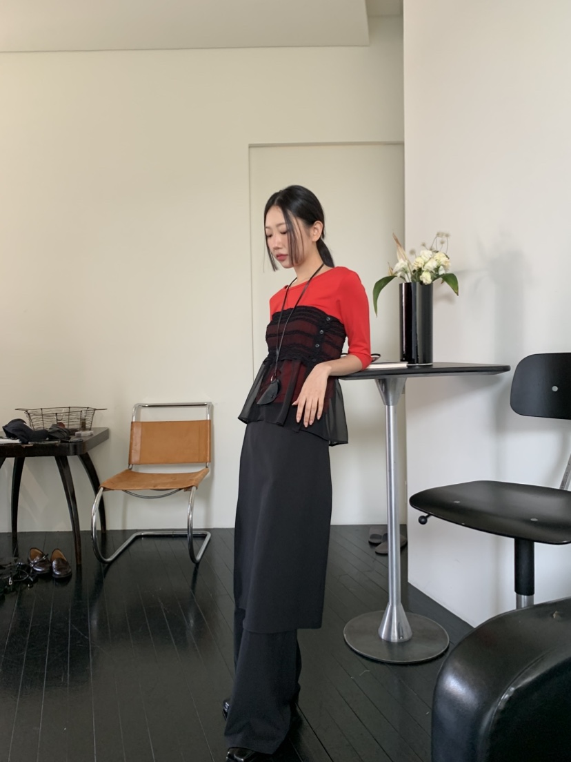 MURMUR韓國直郵東大門實拍女裝新款25春夏職業休閑短裙荷葉邊MURMUR短裙