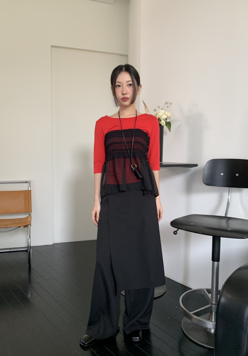 MURMUR韓國直郵東大門實拍女裝新款25春夏職業休閑短裙荷葉邊MURMUR短裙
