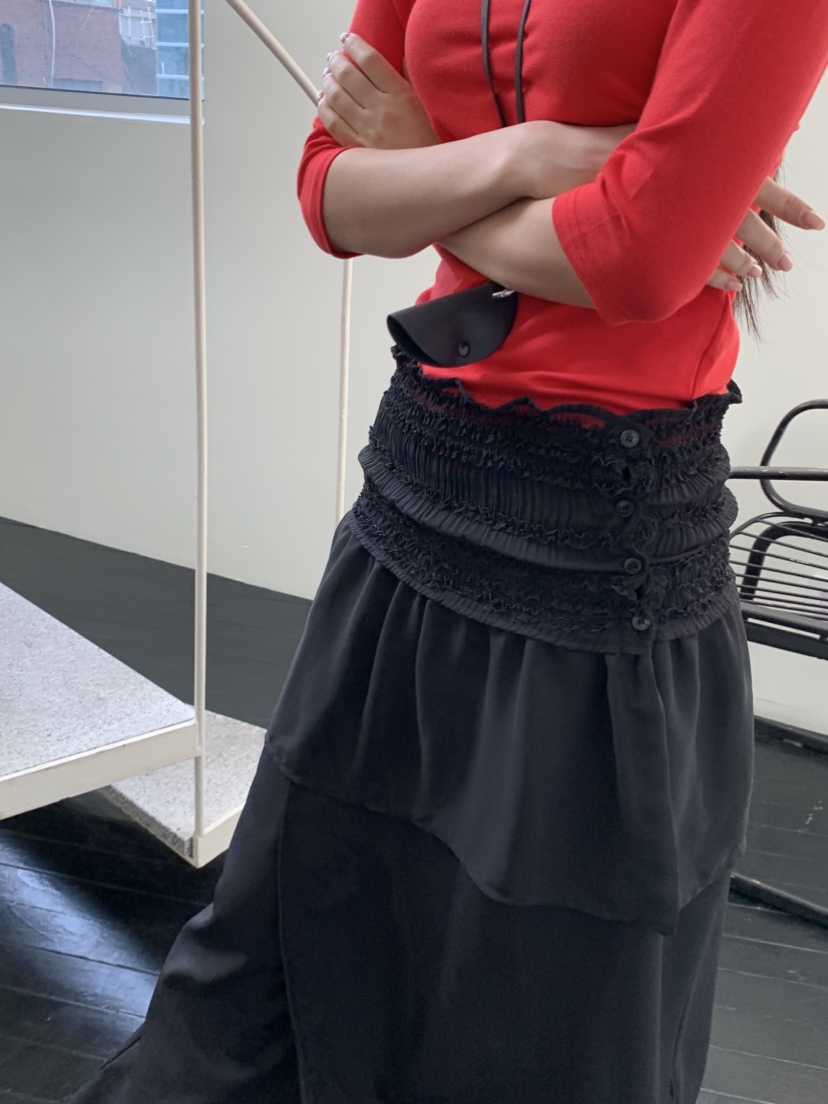 MURMUR韓國直郵東大門實拍女裝新款25春夏職業休閑短裙荷葉邊MURMUR短裙