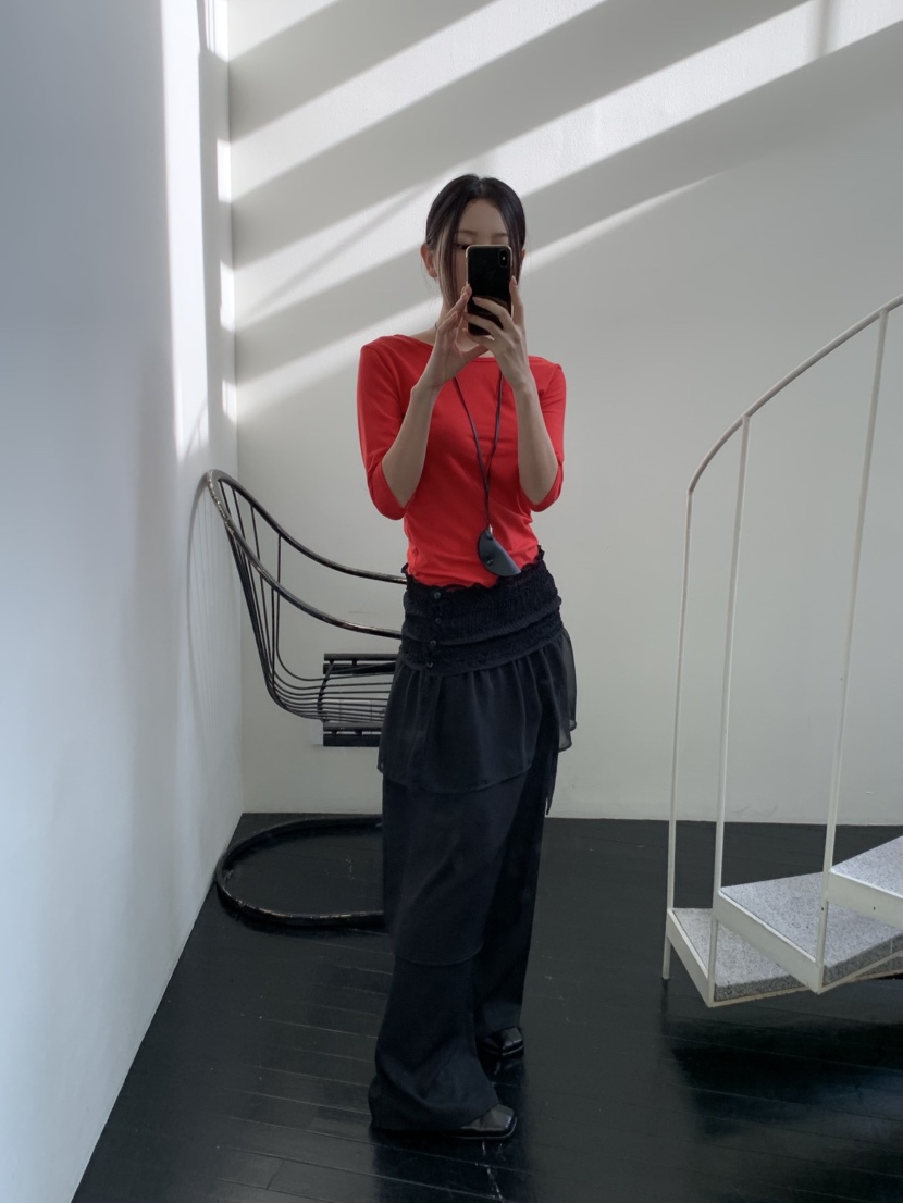 MURMUR韓國直郵東大門實拍女裝新款25春夏職業休閑短裙荷葉邊MURMUR短裙