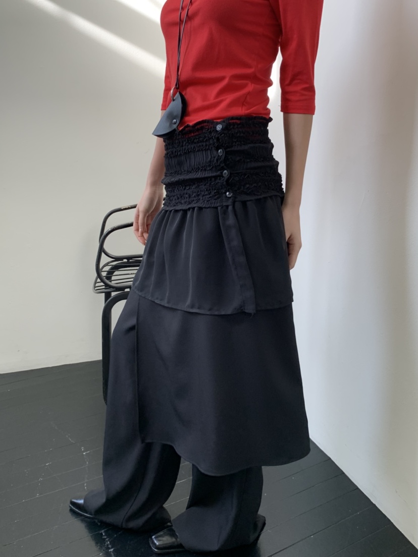 MURMUR韓國直郵東大門實拍女裝新款25春夏職業休閑短裙荷葉邊MURMUR短裙