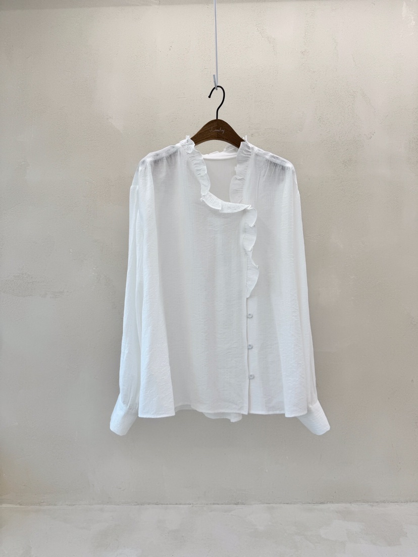 LAUNDRY韓國直郵女裝新款25春夏休閑職業推薦襯衫蕾絲衫荷葉邊LAUNDRY襯衫/蕾絲衫圖色1