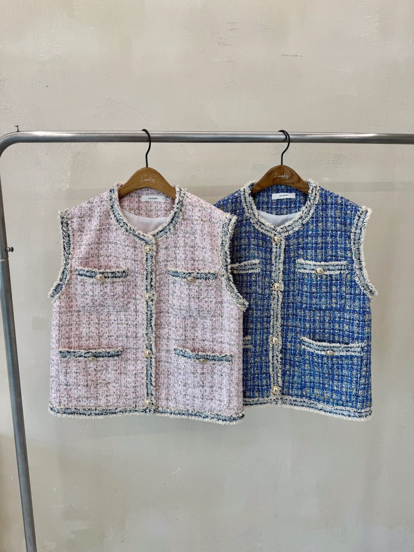 LAUNDRY韓國直郵女裝新品推薦真品休閑職業人氣時尚馬甲粗花呢LAUNDRY馬甲